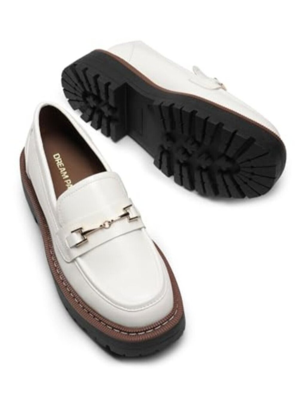 🆕 Loafers for Women Platform Chunky Heel Square Toe Slip On Loafers Business